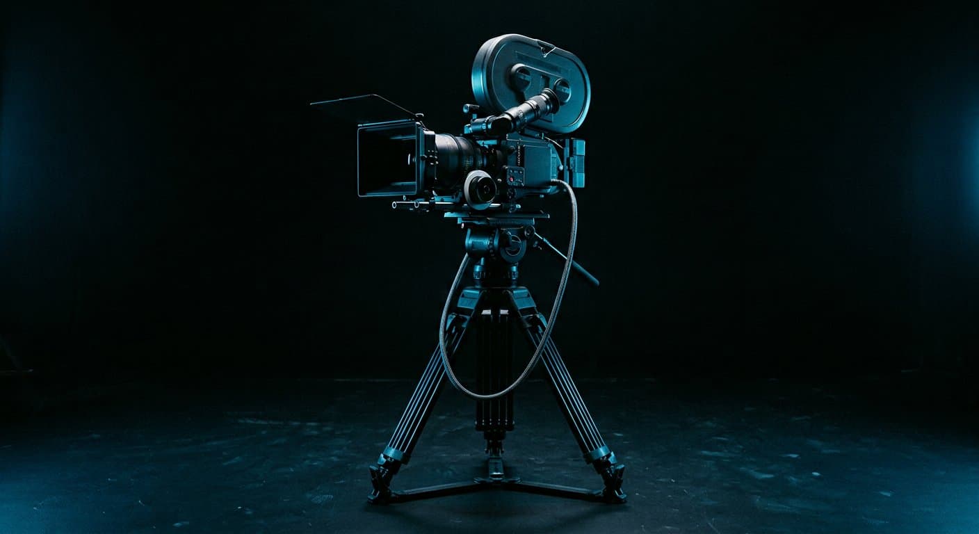 Film camera on a production set